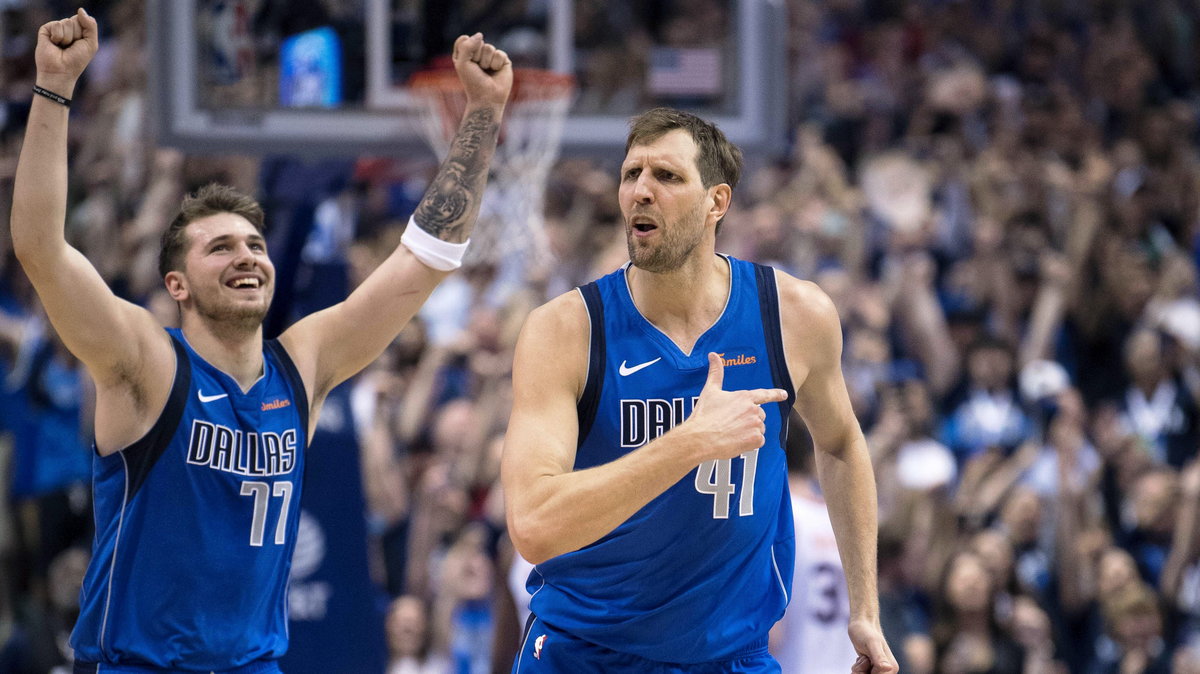 Dirk Nowitzki (z prawej) i Luka Doncić