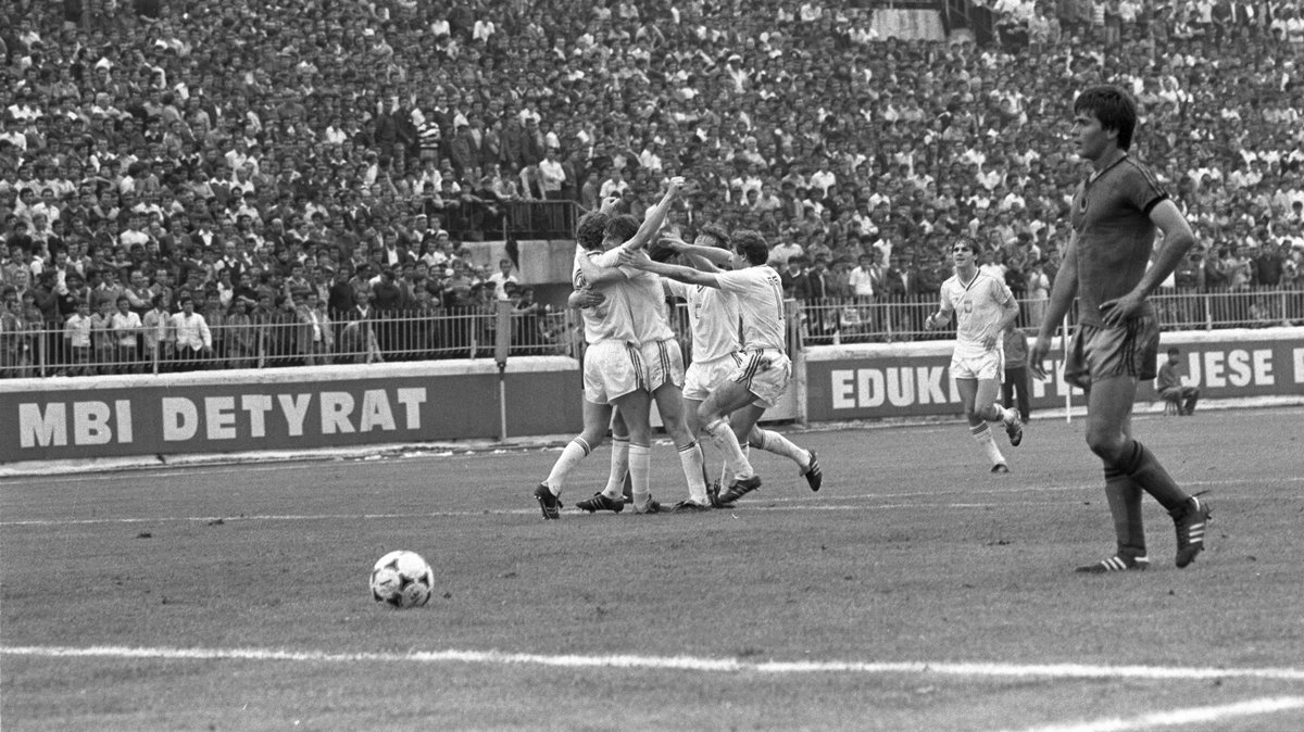 Mecz Polska - Albania rozgrywany w ramach eliminacji MŚ 1986