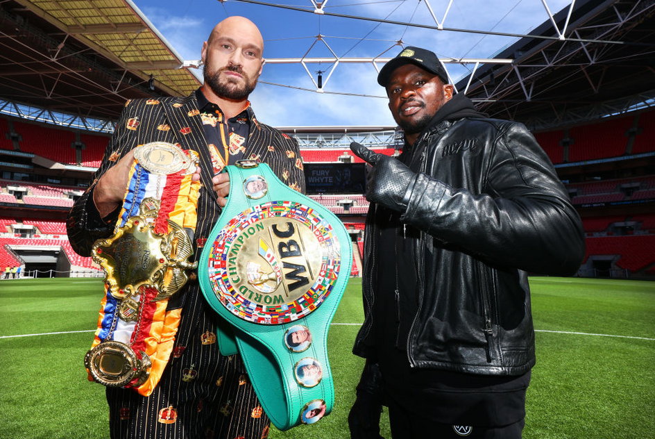 Tyson Fury (z lewej) i Dillian Whyte