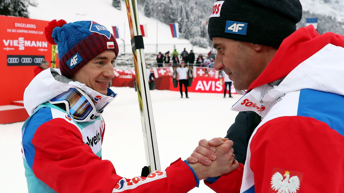 Trener reprezentacji Polski Stefan Horngacher i Kamil Stoch