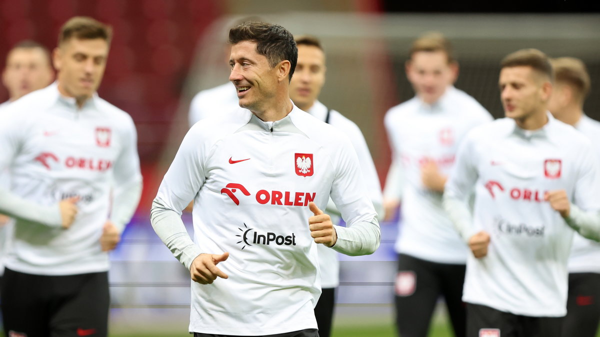Robert Lewandowski na treningu reprezentacji Polski (21 września 2022 r.)