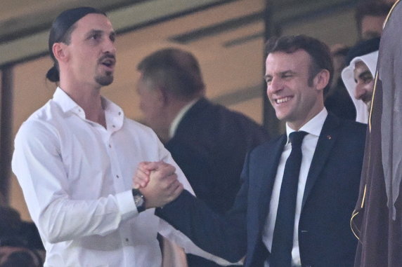 Zlatan Ibrahimović i prezydent Francji Emmanuel Macron