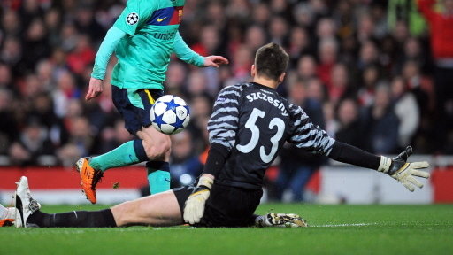 Wojciech Szczęsny w meczu z FC Barcelona