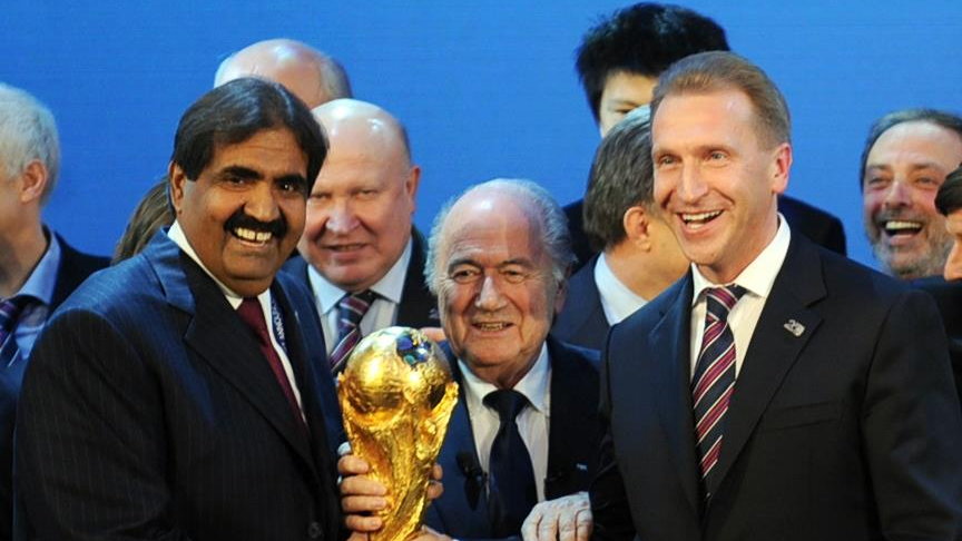 Sepp Blatter i szejk Hamad bin Khalifa Al-Thani