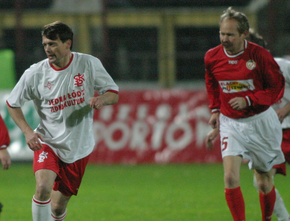 Krzysztof Kamiński (z prawej) w barwach Widzewa Łódź