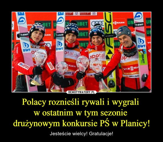 Polacy wygrali konkurs drużynowy w Planicy - memy