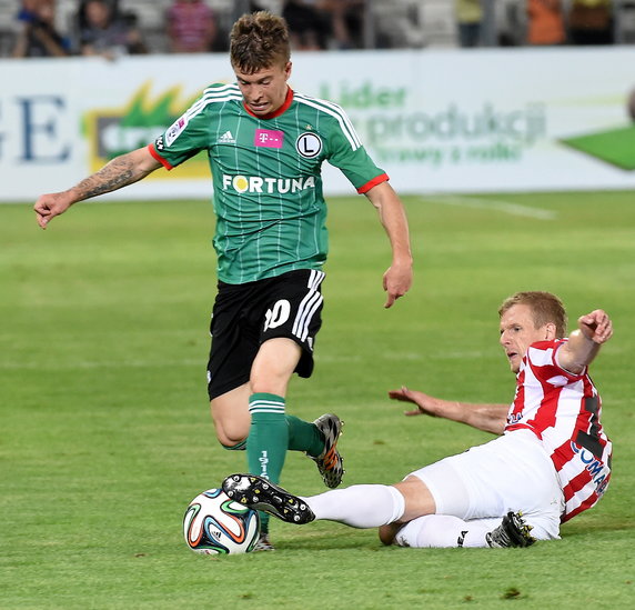 PIŁKA NOŻNA LIGA POLSKA CRACOVIA KRAKÓW LEGIA WARSZAWA (Dawid Nowak Jakub Kosecki)