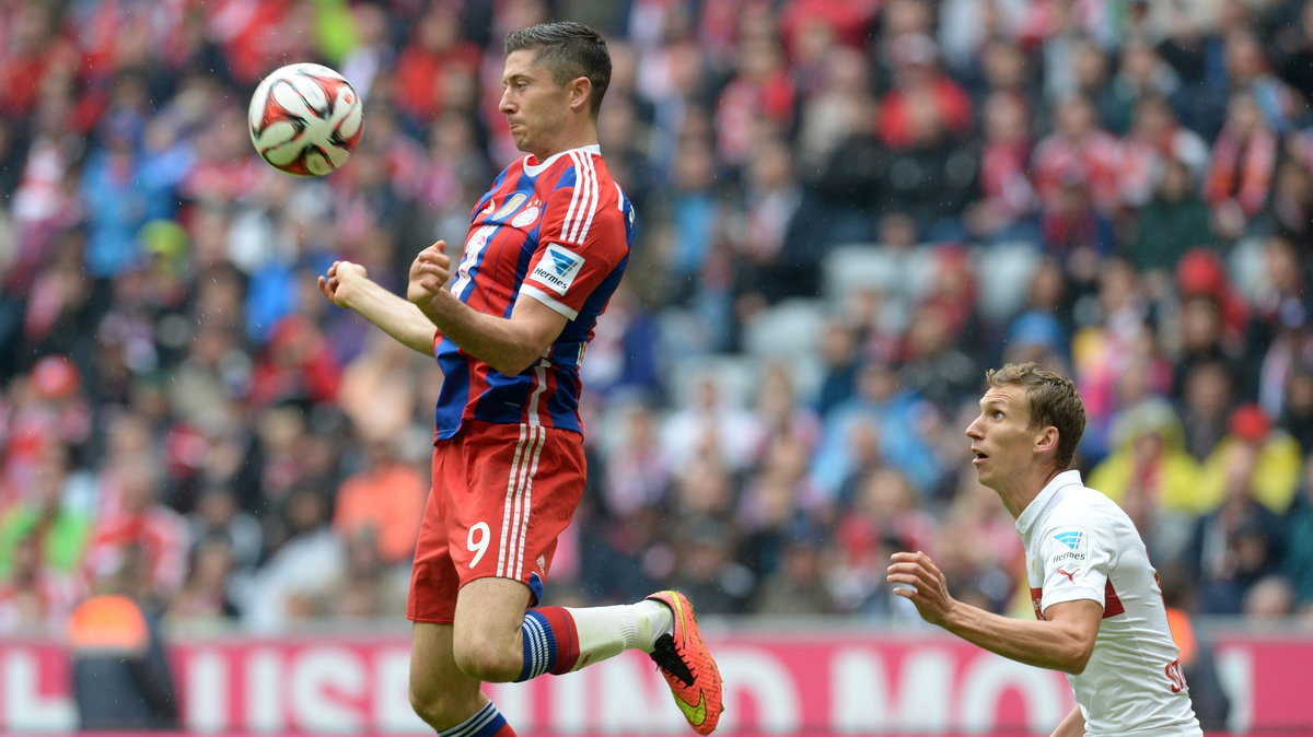 Robert Lewandowski w meczu z VfB Stuttgart