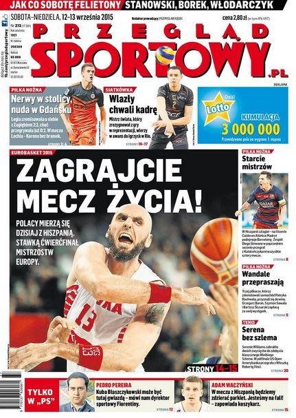 okładka "Przeglądu Sportowego" 12 września 2015