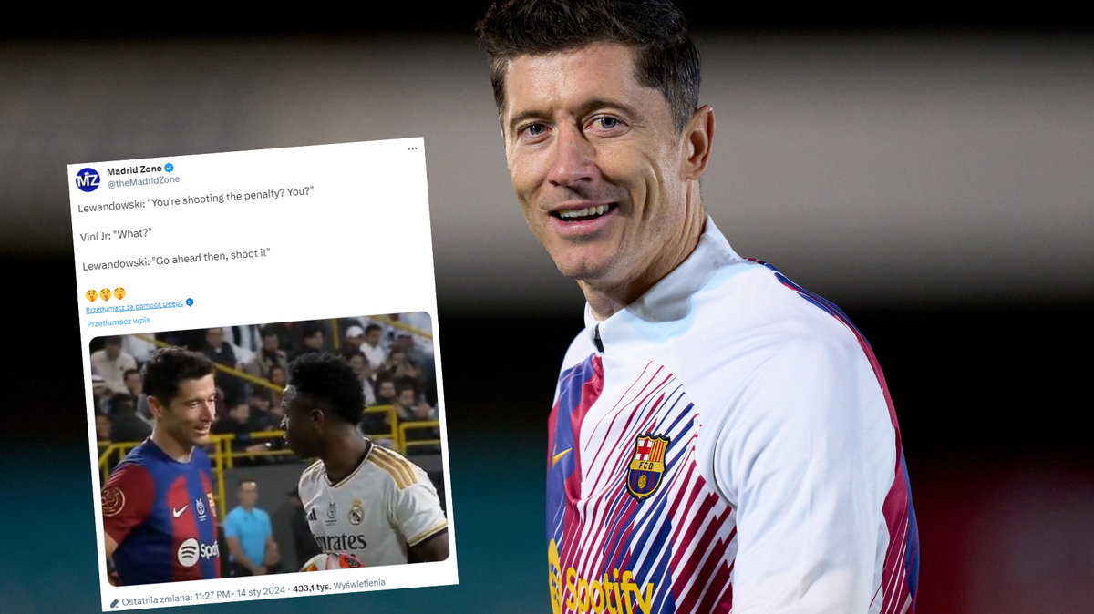 Robert Lewandowski próbował wytrącić z równowagi Viniciusa Juniora (x.com/theMadridZone)