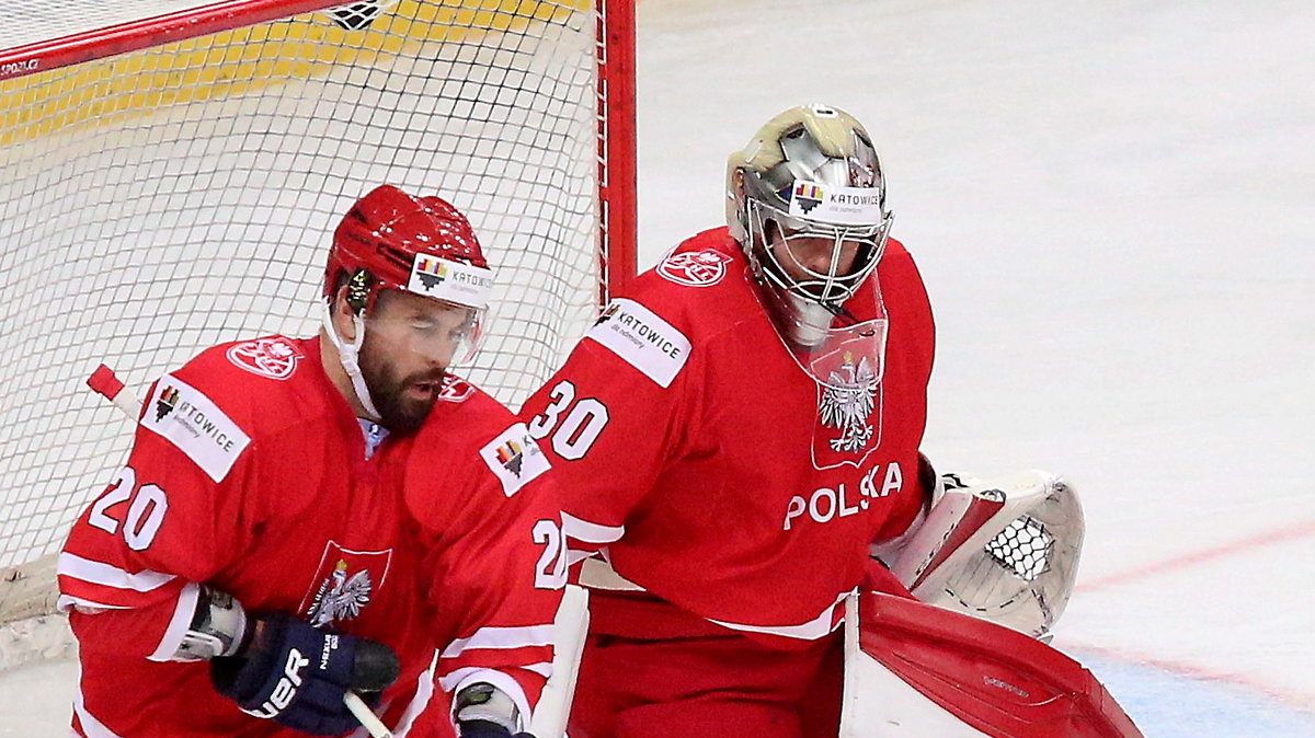 HOKEJ NA LODZIE MŚ DYWIZJA 1A POLSKA JAPONIA (Kenta Takagi Adam Borzęcki Przemysław Odrobny )