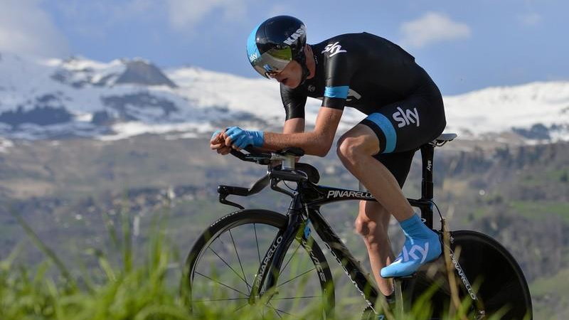 Christopher Froome na trasie prologu