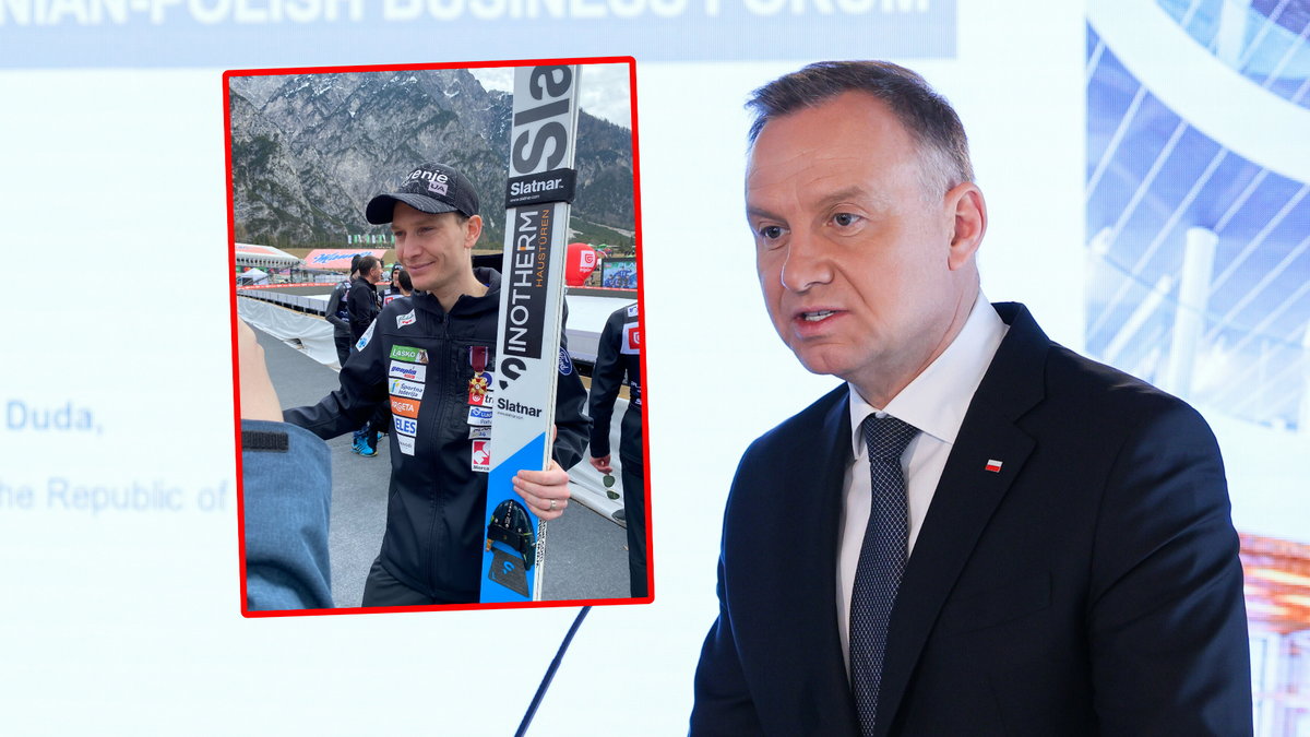 Anze Lanisek i Andrzej Duda