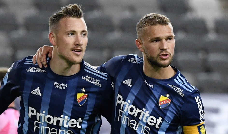 Fredrik Ulvestad i Jesper Karlström w barwach Djurgårdens