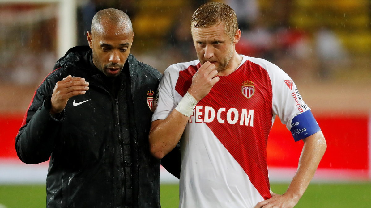 Kamil Glik w towarzystwie Thierry'ego Henry'ego, trenera AS Monaco