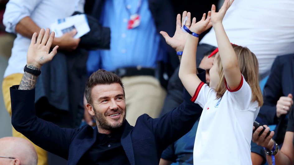 David Beckham z córką Harper