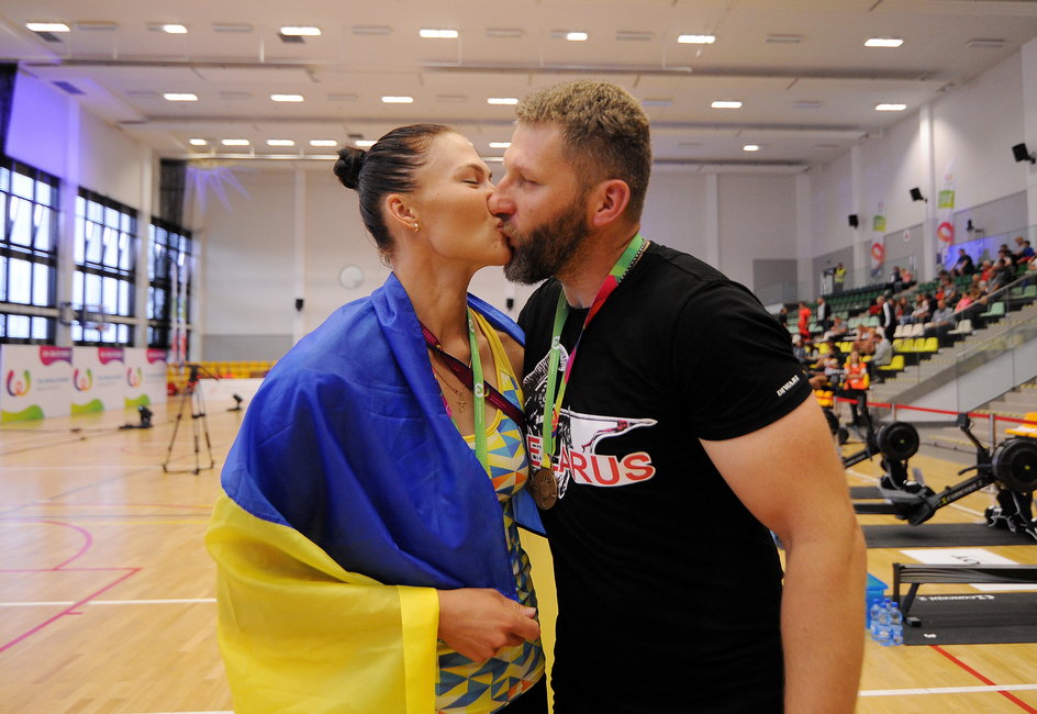 Ołena Buriak i jej mąż podczas startu w World Games 2017 we Wrocławiu