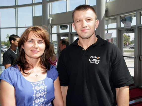 Tomasz Adamek z żoną Dorotą w 2010 r.