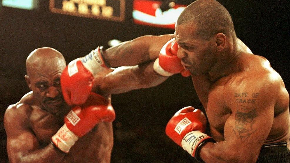 Walka Holyfield (z lewej) - Tyson z 1997 roku