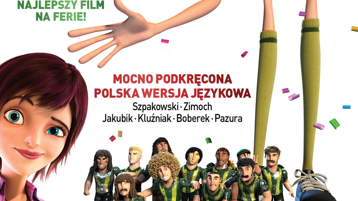 Plakat filmu pt. "Piłkarzyki rozrabiają"