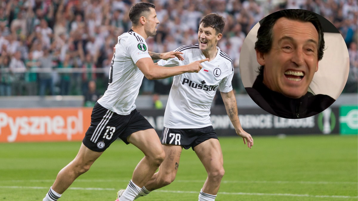 Radość piłkarzy Legii i wściekły Unai Emery