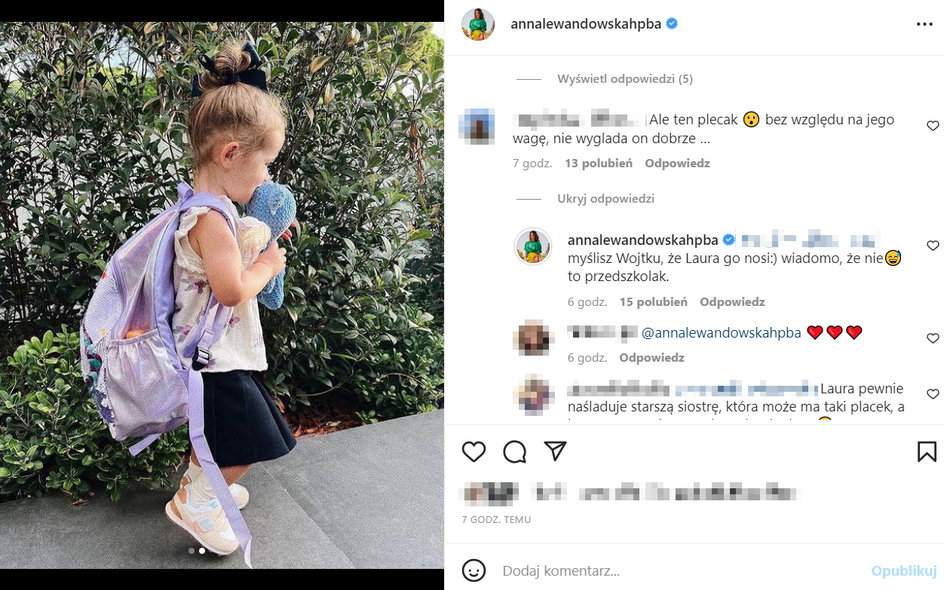 Anna Lewandowska zareagowała na komentarz internauty
