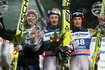 Podium LGP w Libercu (od lewej): Tom Hilde, Adam Małysz, Kamil Stoch