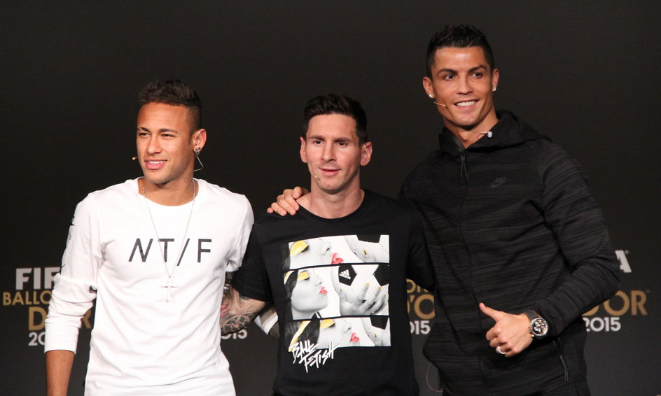 Neymar, Leo Messi i Cristiano Ronaldo w 2016 r.