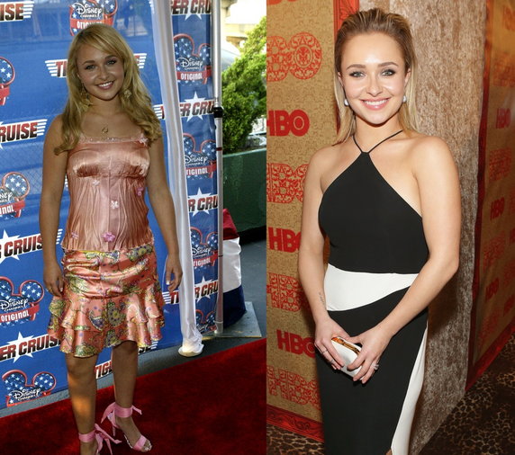 Hayden Panettiere w 2004 i 2014 roku