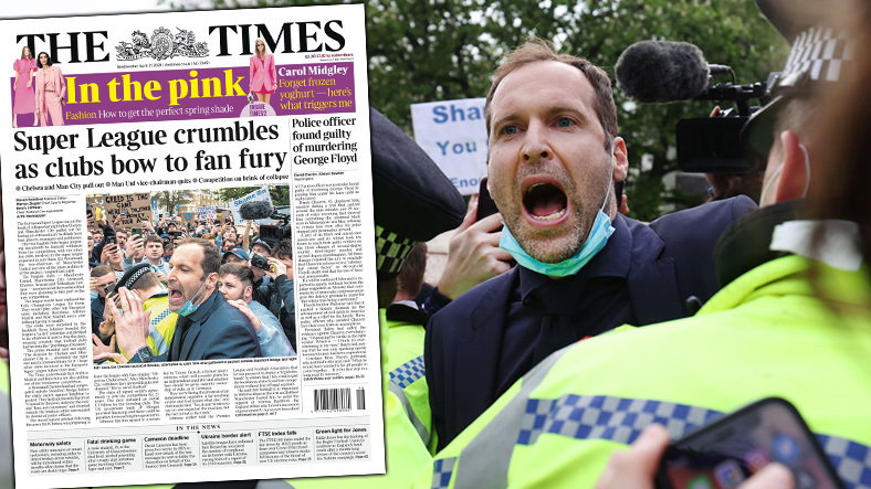 Petr Cech i okładka "The Times"