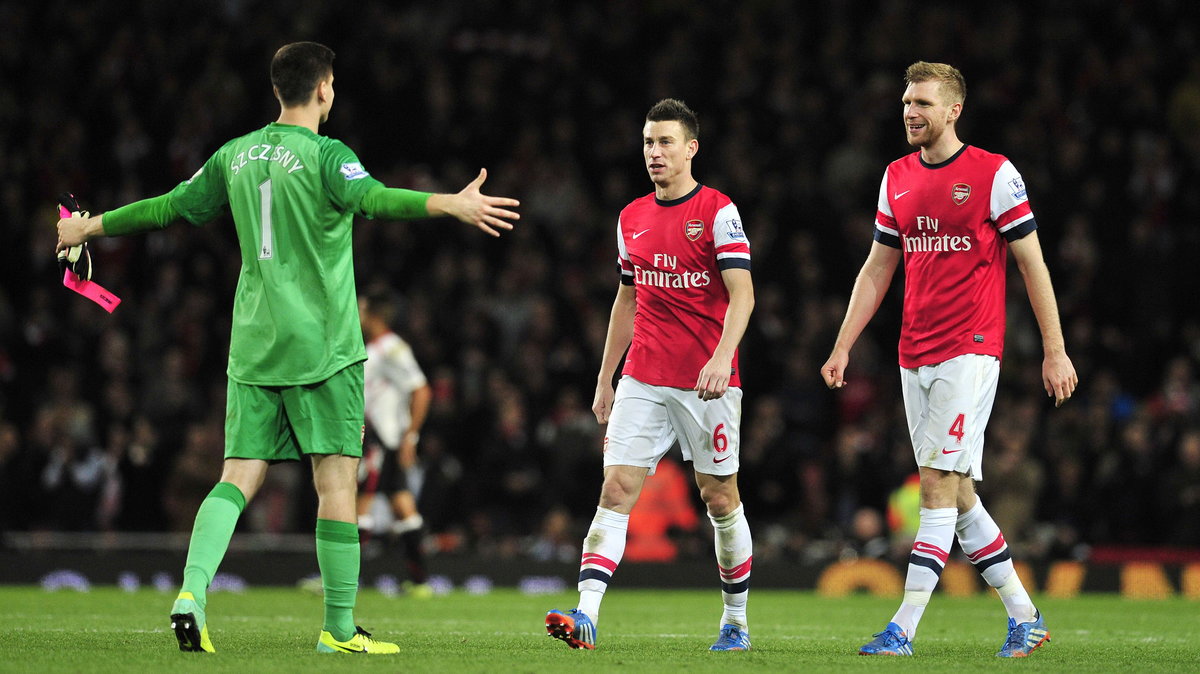 Wojciech Szczęsny (L), Laurent Koscielny (C) i Per Mertesacker