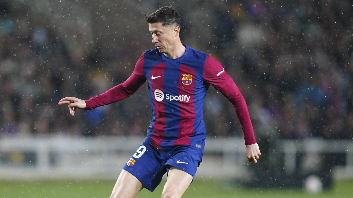 Robert Lewandowski w meczu Barcelony z Las Palmas