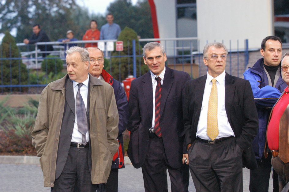 Od lewej: Krzysztof Dmoszyński, Paweł Janas i Bolesław Krzyżostaniak