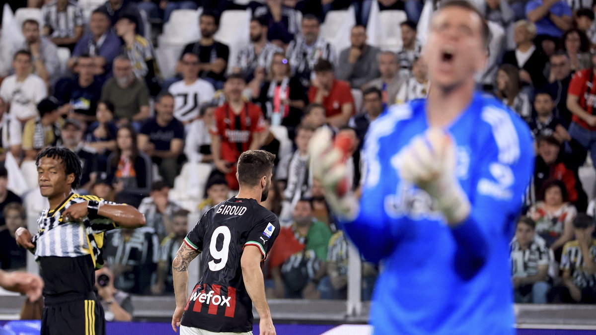 Wojciech Szczęsny był wściekły po golu Olivera Giroud. (Juventus - AC Milan, 28.05.2023r.).