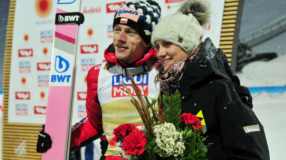 Dawid Kubacki z żoną Martą