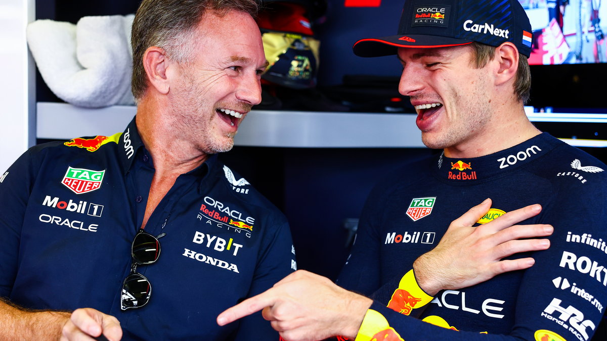 Christian Horner i Max Verstappen przed piątkowym treningiem