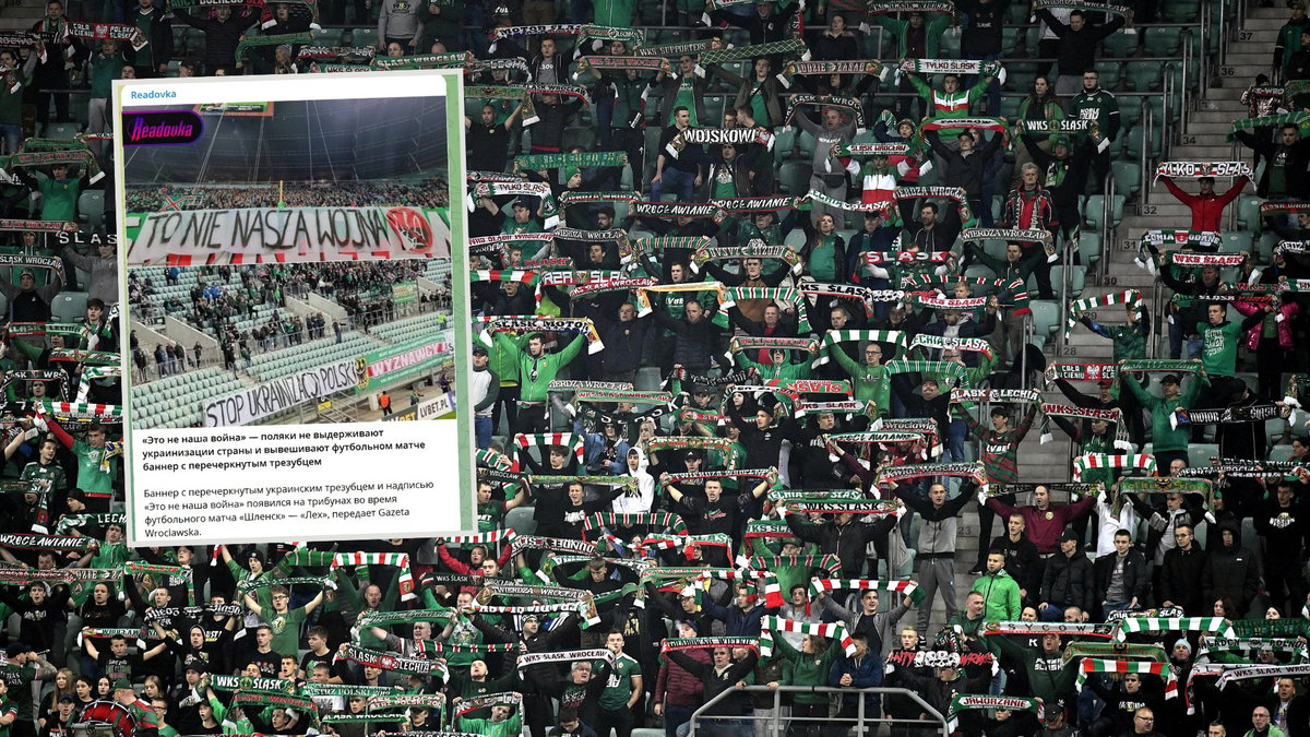 Transparent pojawił się na meczu z Lechem Poznań