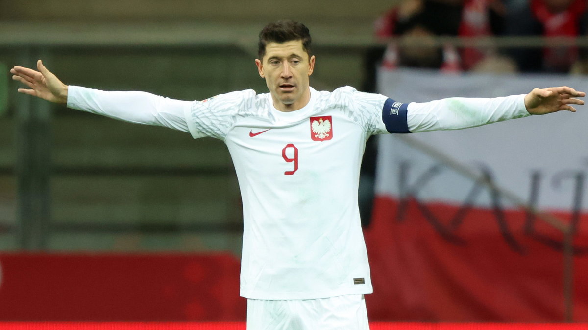 Robert Lewandowski w meczu Polska - Albania