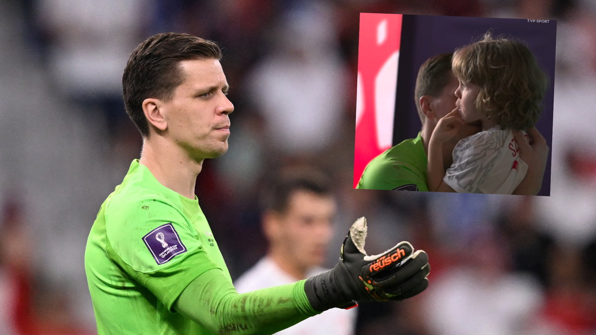 Wojciech Szczęsny wraz z synem po meczu z Francją