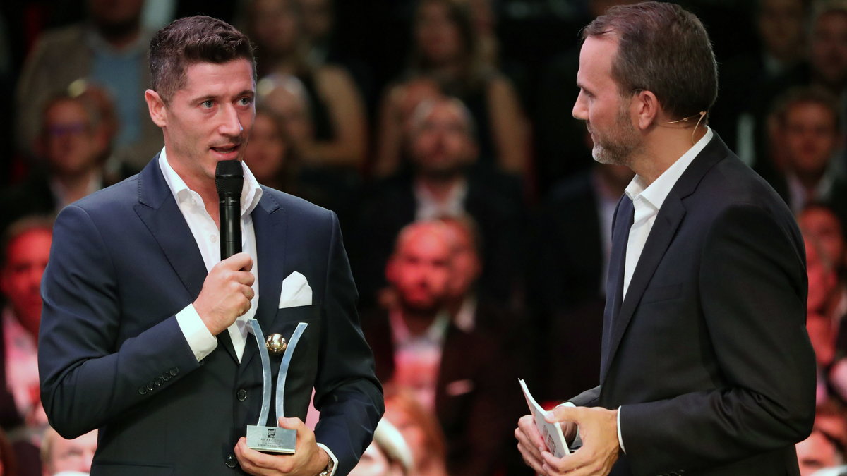 Robert Lewandowski na gali Sportbild Award w Hamburgu