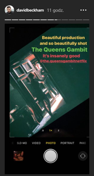 Screen z Instastory Davida Beckhama