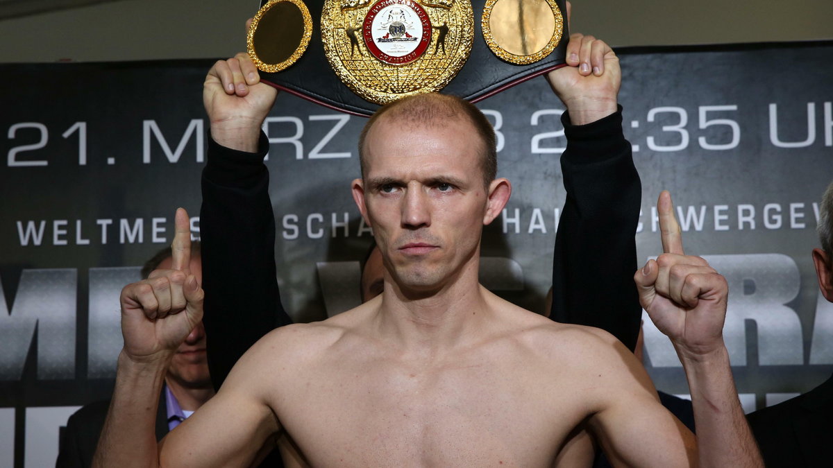 Boxing official weigh-in in Rostock, Germany