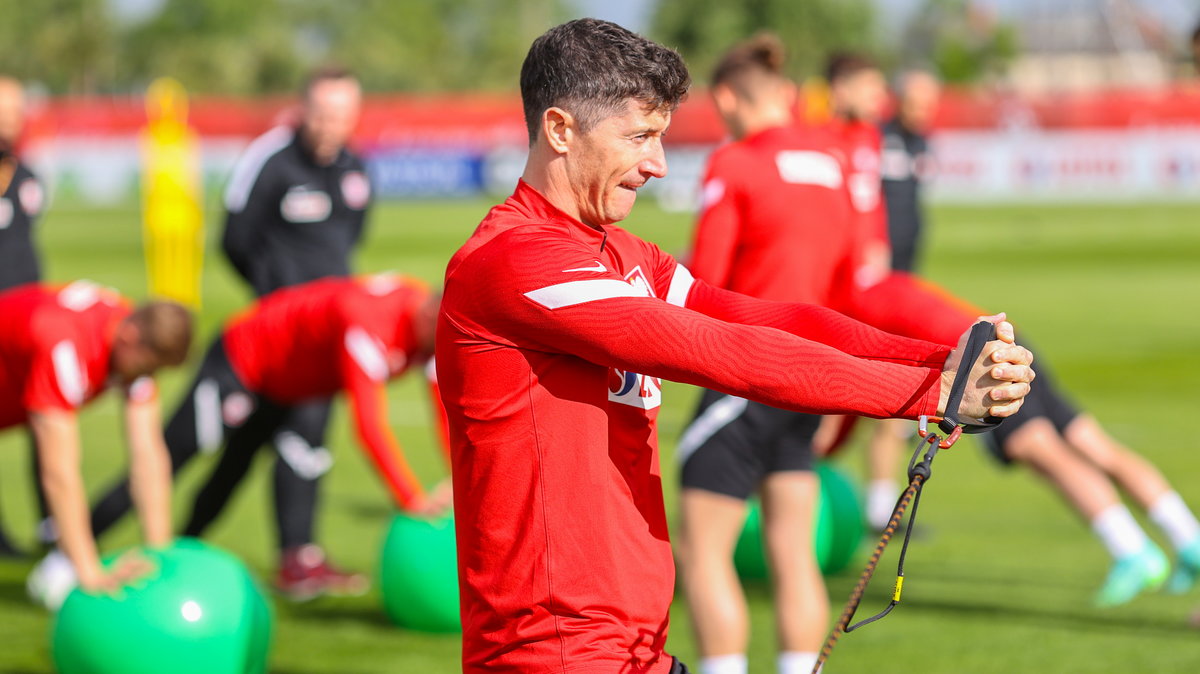 Robert Lewandowski na zgrupowaniu reprezentacji Polski w Opalenicy