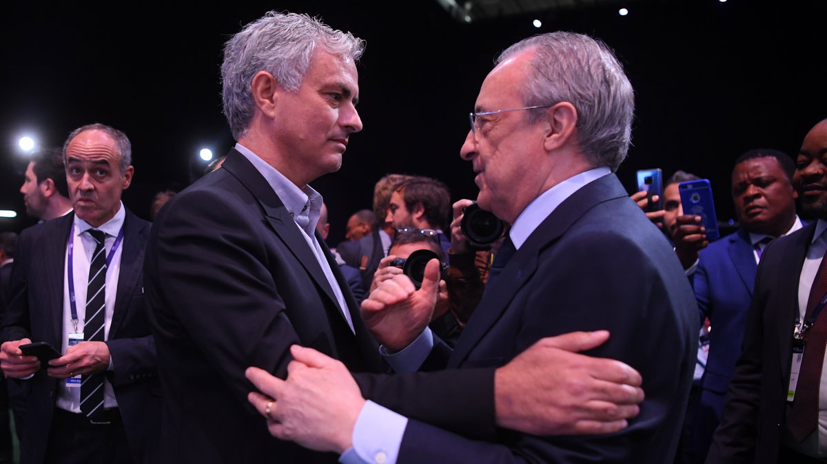 Jose Mourinho i prezydent Realu Madryt Florentino Perez (po prawej)