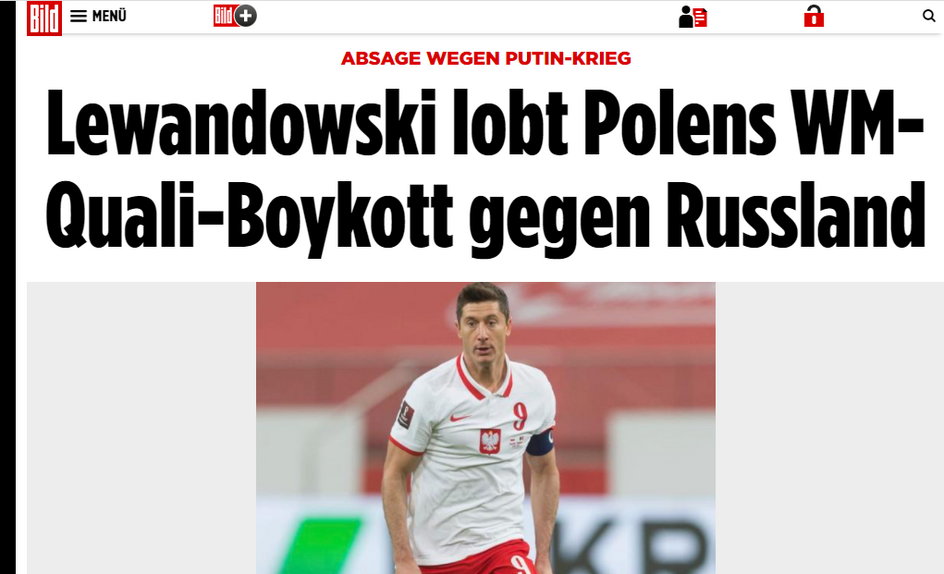 "Bild" informuje o oświadczeniu reprezentantów Polski, które przedstawił Robert Lewandowski