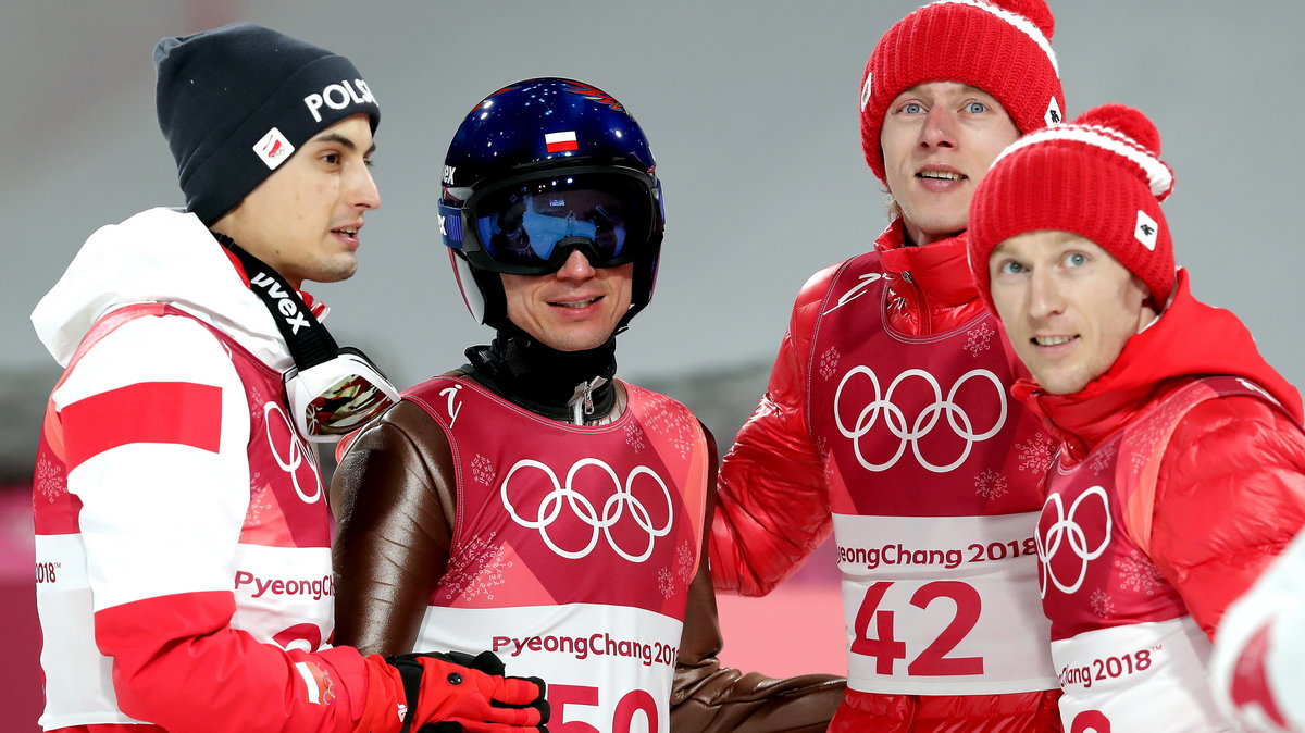 Od lewej: Maciej Kot, Kamil Stoch, Dawid Kubacki i Stefan Hula