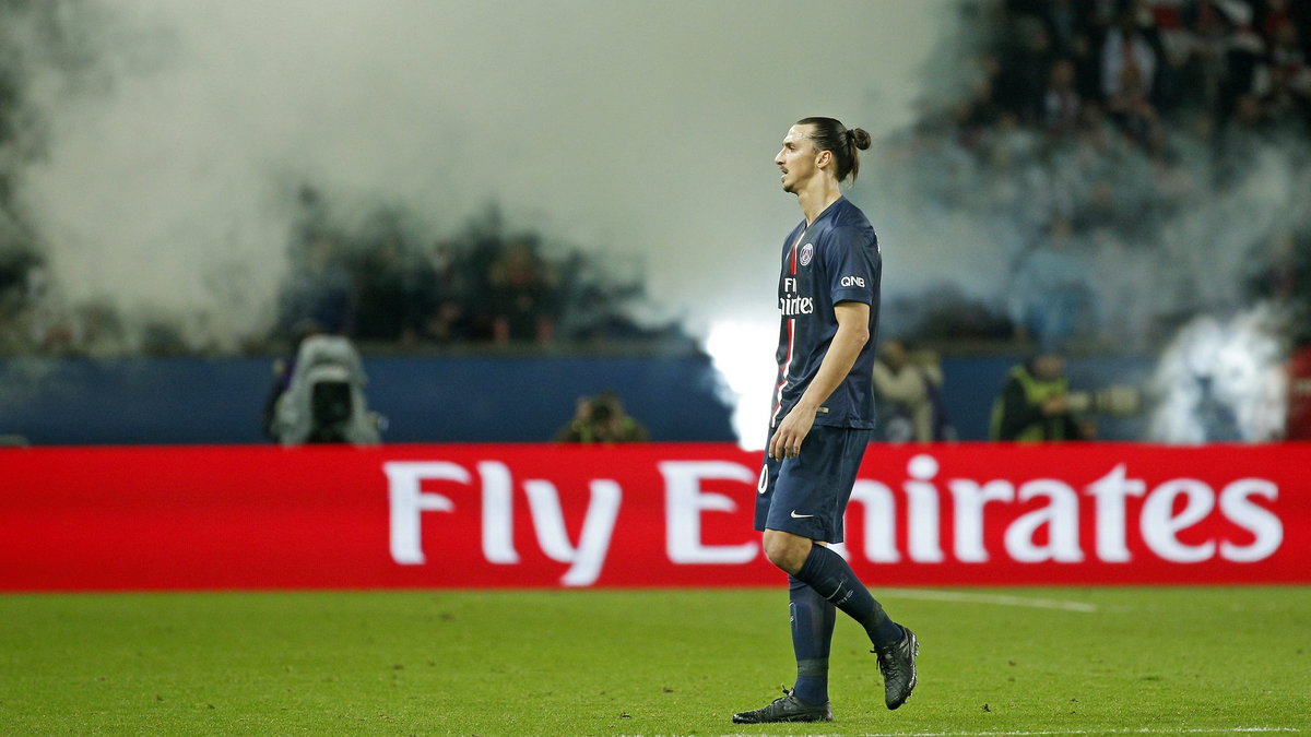 Zlatan Ibrahimovic w meczu z Olympique Marsylia