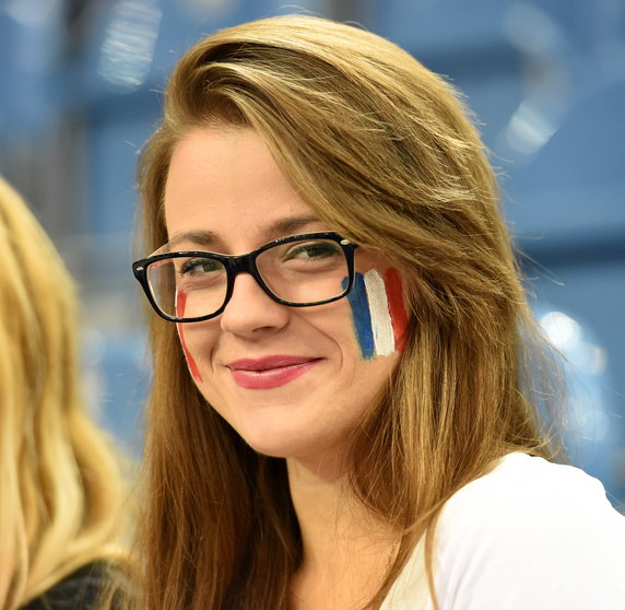 SIATKÓWKA FIVB MISTRZOSTWA ŚWIATA 2014 FRANCJA PORTORYKO (fanka reprezentacji Francji )