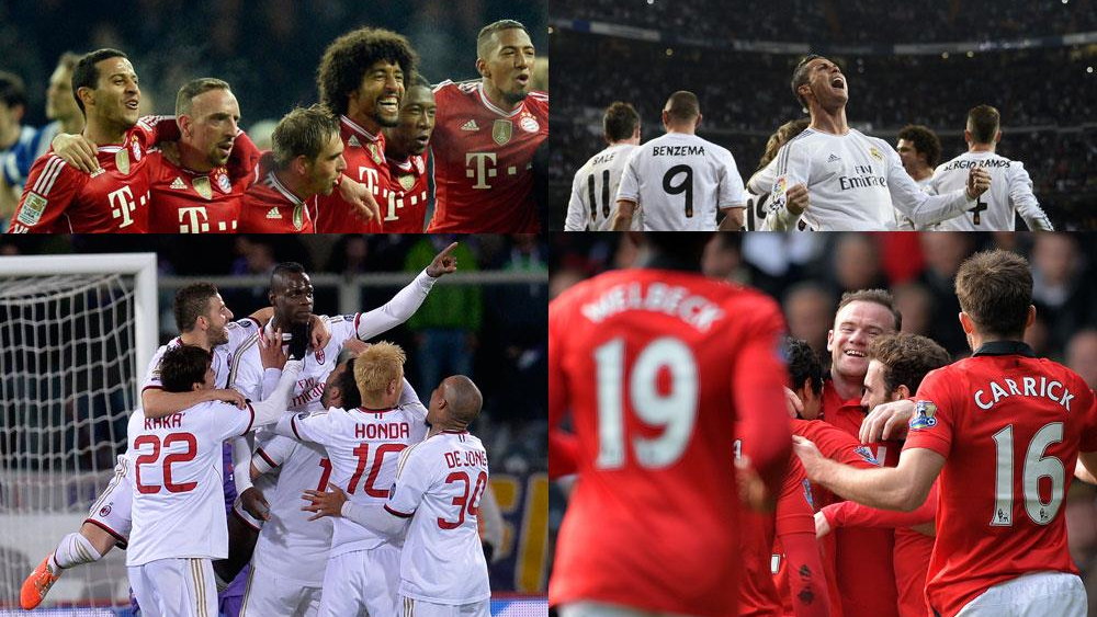 Bayern, Real Madryt, AC Milan, Manchester United