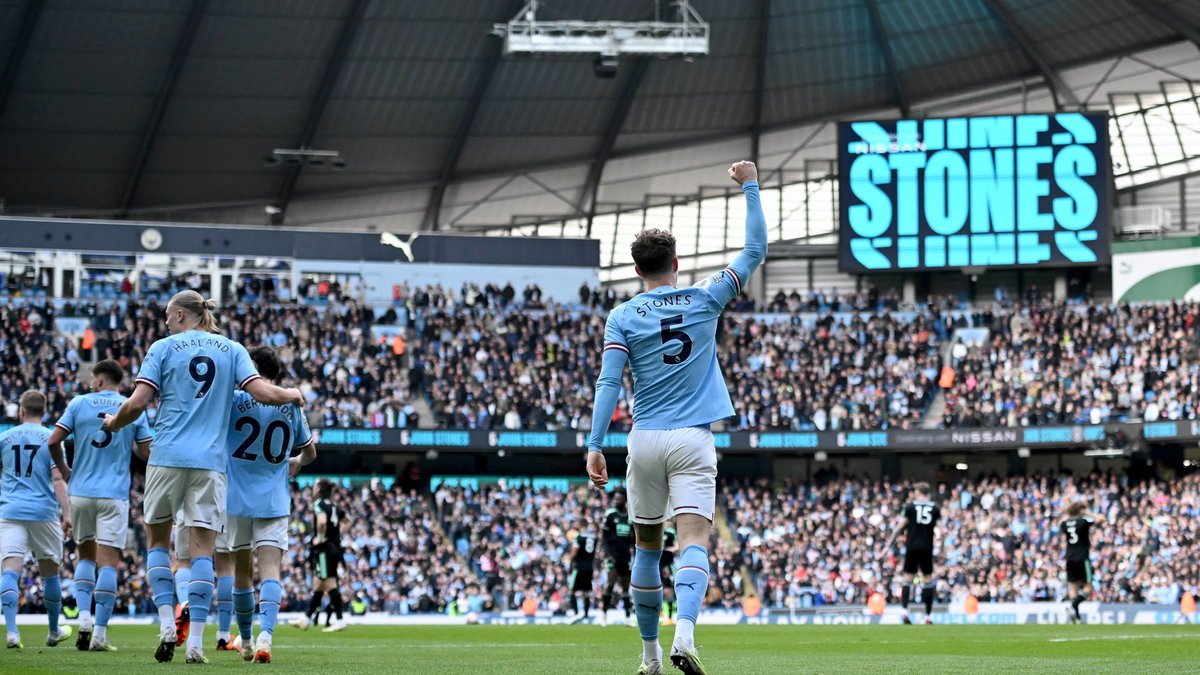 Piłkarze Manchesteru City na Etihad Stadium